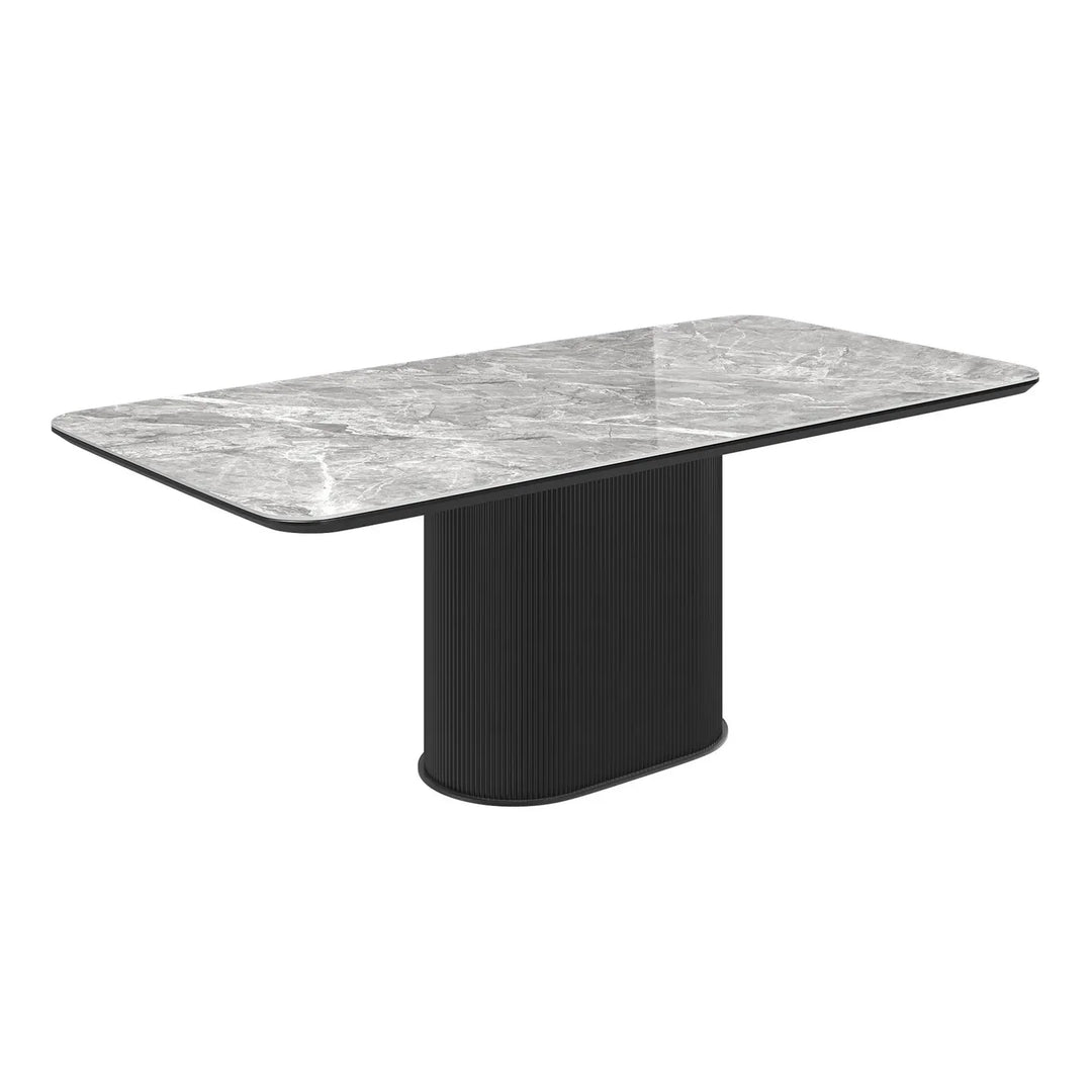 Modern Light Grey Marble-Effect Coffee Table