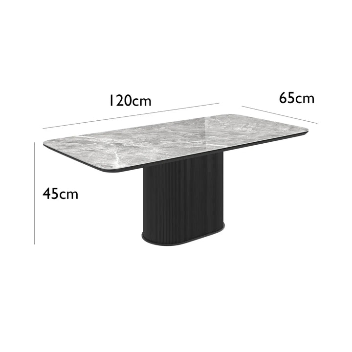 Modern Light Grey Marble-Effect Coffee Table