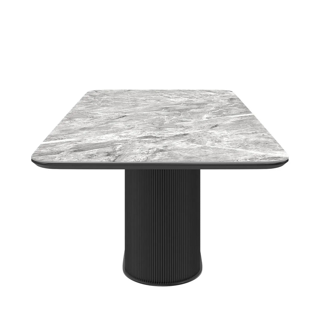 Modern Light Grey Marble-Effect Coffee Table