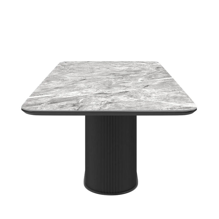 Modern Light Grey Marble-Effect Coffee Table