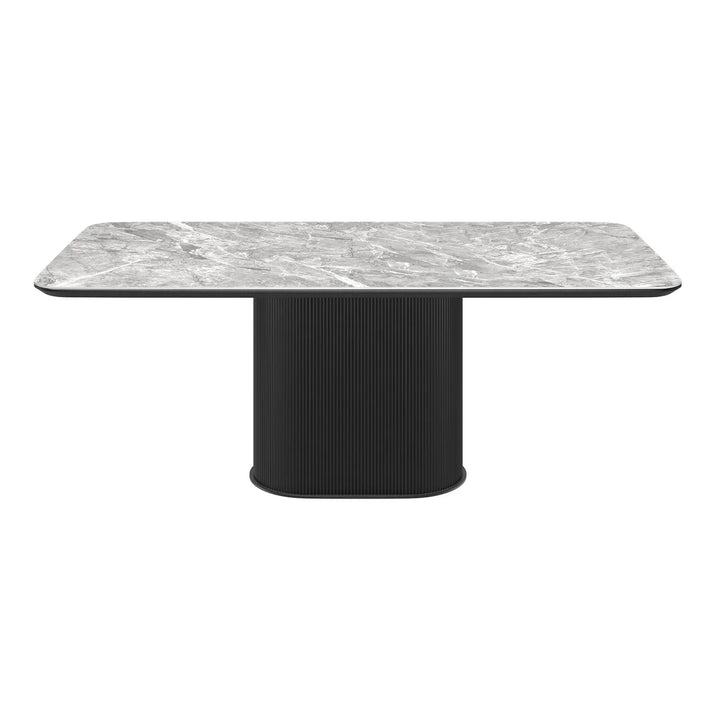Modern Light Grey Marble-Effect Coffee Table
