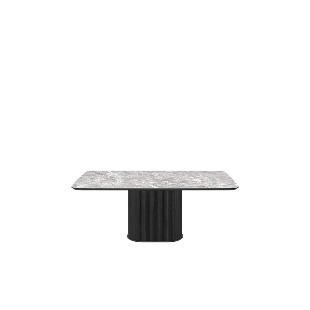 Modern Light Grey Marble-Effect Coffee Table