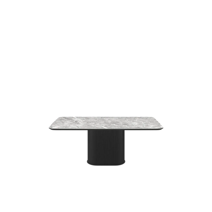 Modern Light Grey Marble-Effect Coffee Table