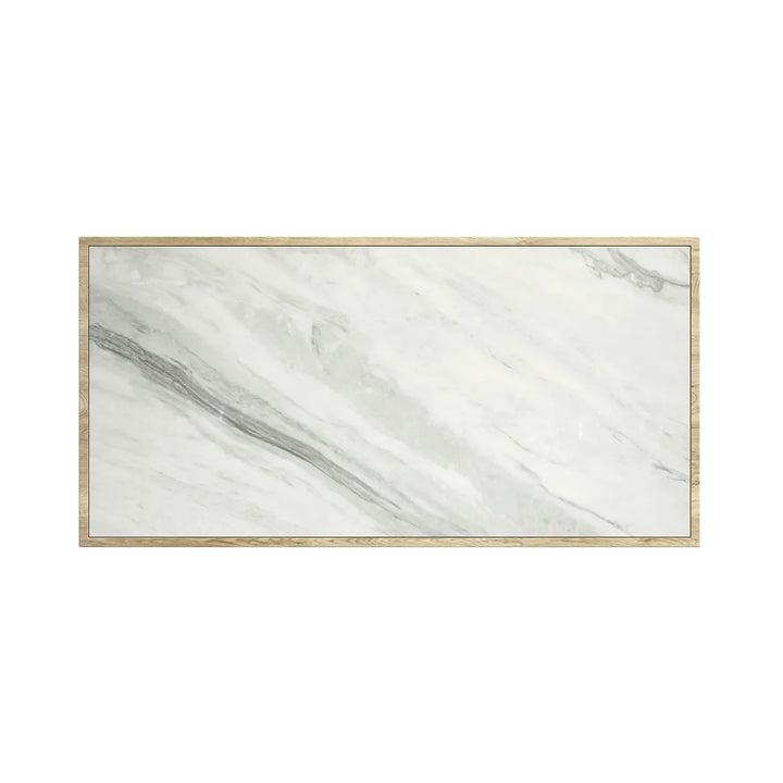 The Elara White Ceramic & Wooden Coffee Table