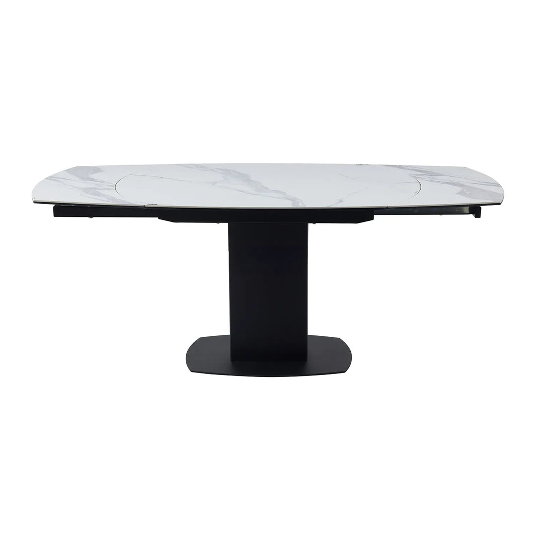 Ramada Swivel Extension Dining Table Set with 4 Grey Swivel Chairs