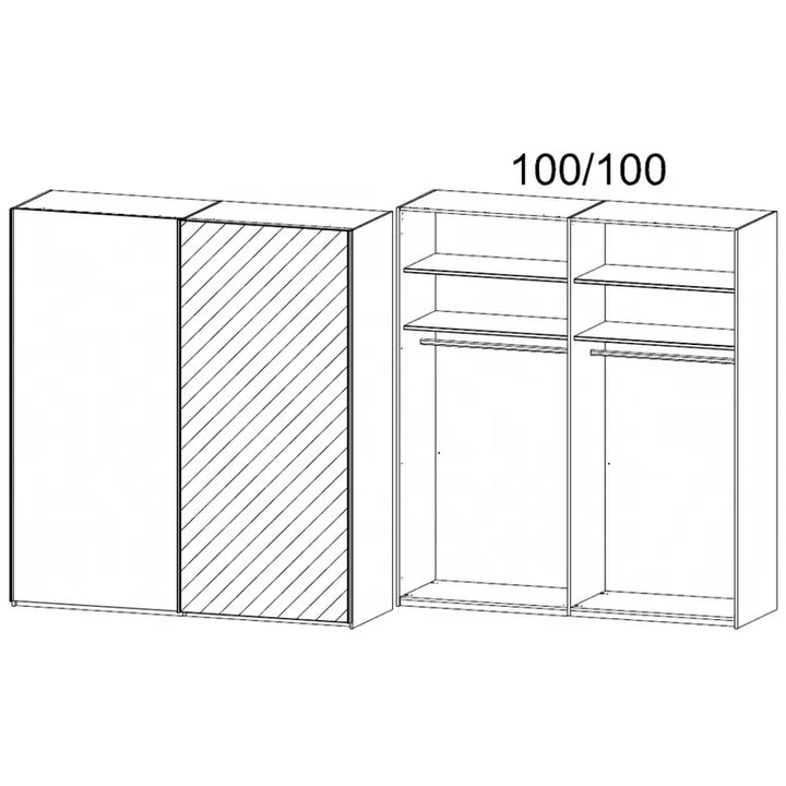 TARO Sliding Door Wardrobe – With Mirror Doors