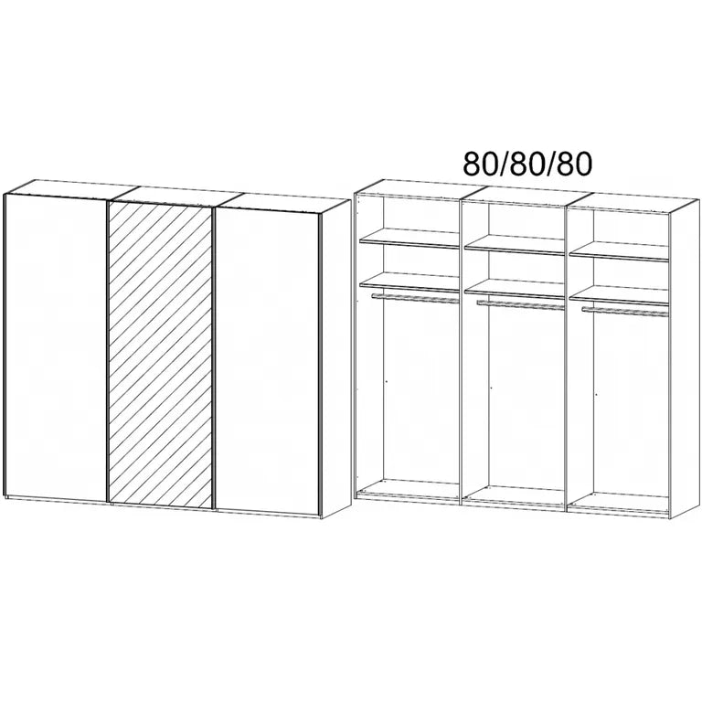 TARO Sliding Door Wardrobe – With Mirror Doors