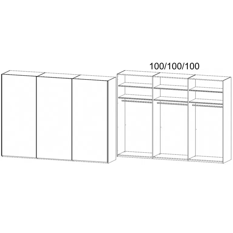 TARO Sliding Door Wardrobe – No Mirror