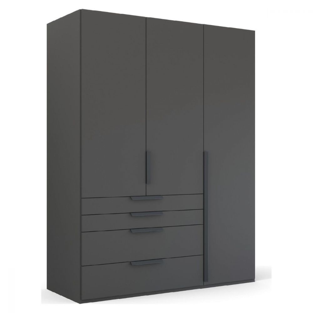 Mainz 3 Door Hinged combi  Wardrobe in Graphite - Evoke Home 