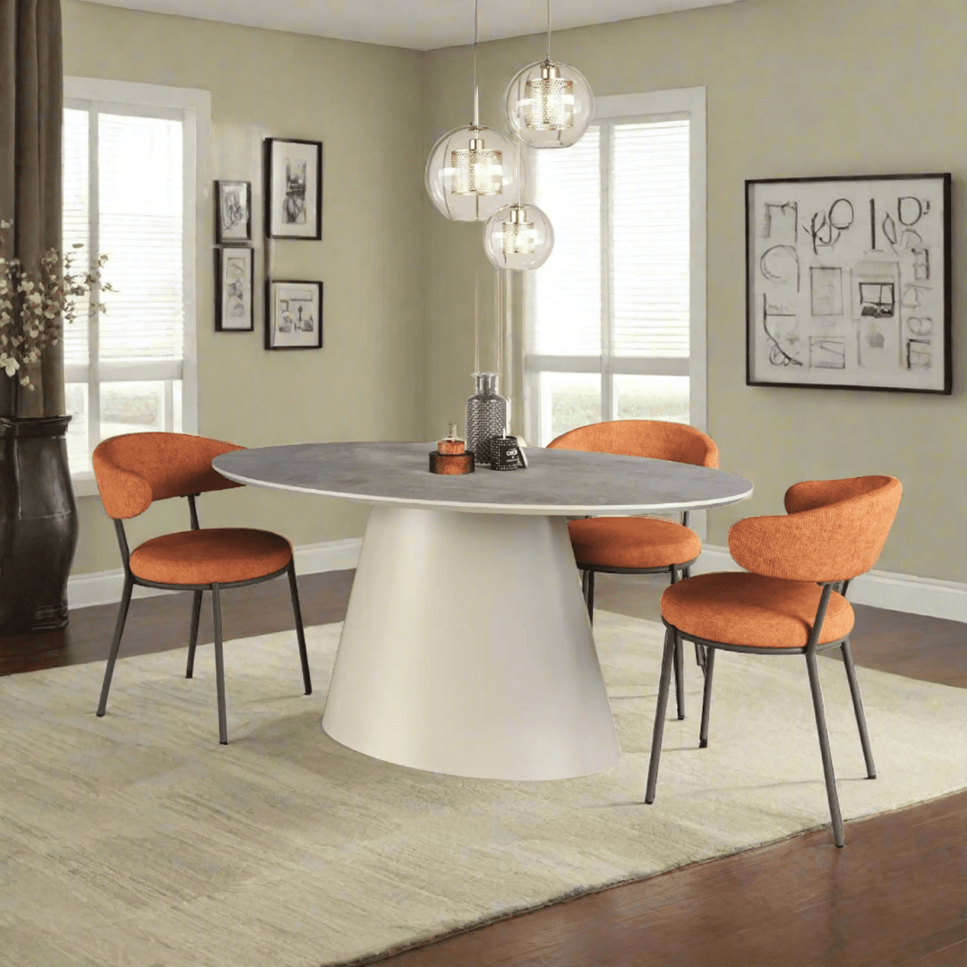 The Apex 160cm Ash Grey Oval Dining Suite