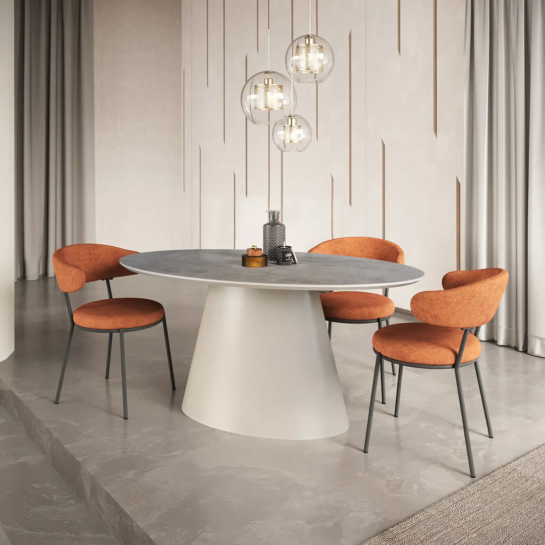 The Apex 160cm Ash Grey Oval Dining Suite