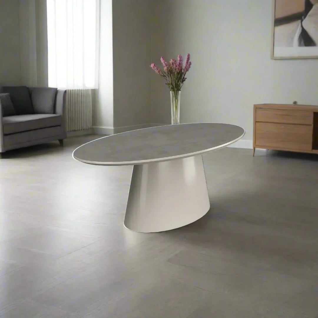 The Apex 160cm Ash Grey Oval Dining Suite