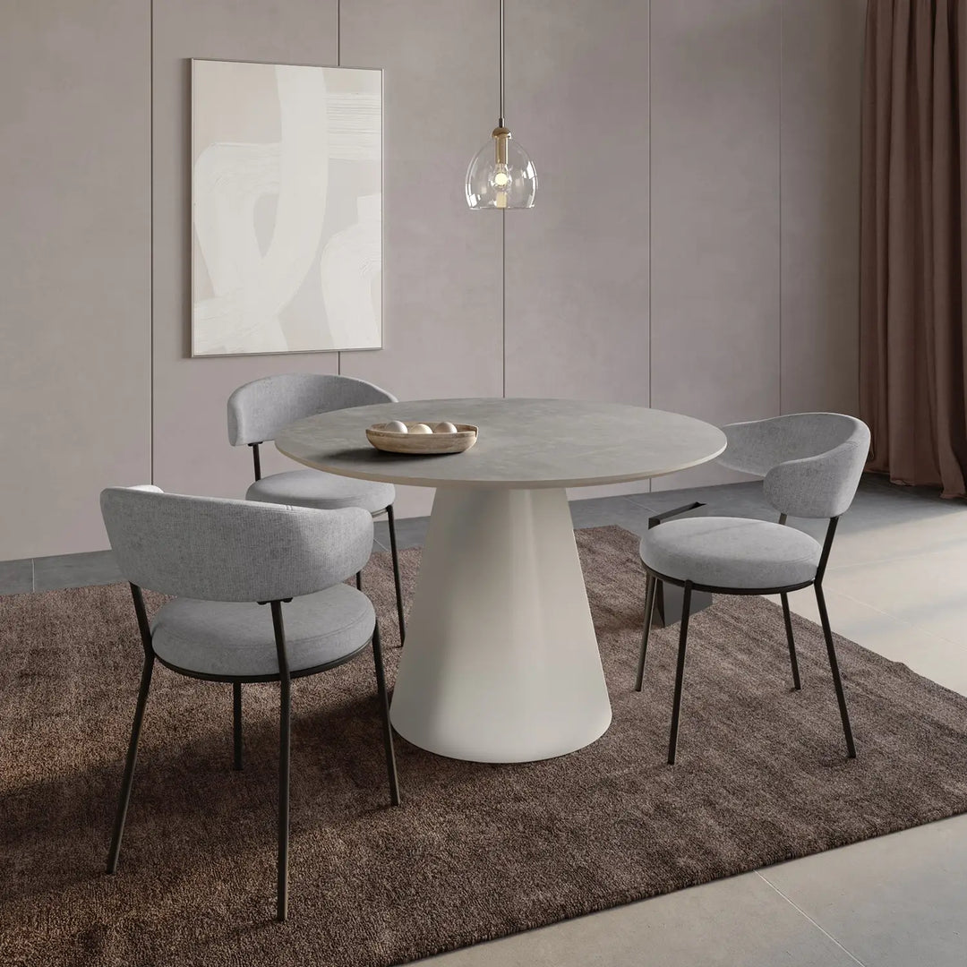 The Apex 120cm Ash Grey Round Dining Suite