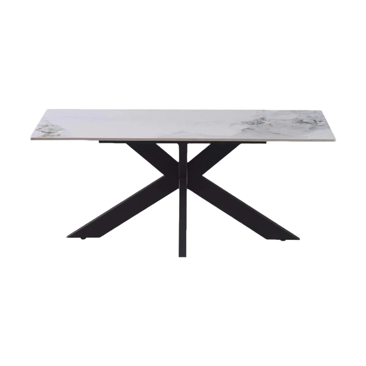 Nordic 1.8m White Dining Table with Slate Grey Pivot Chairs