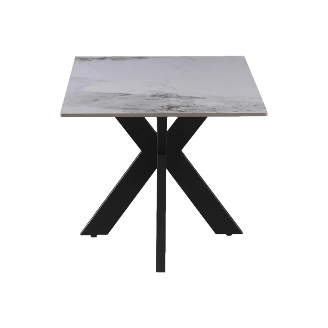 Nordic 1.5m White Dining Table with Slate Grey Pivot Chairs