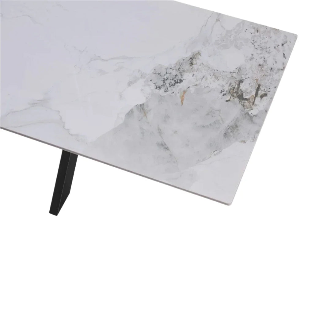 Nordic 1.5m White Dining Table with Slate Grey Pivot Chairs