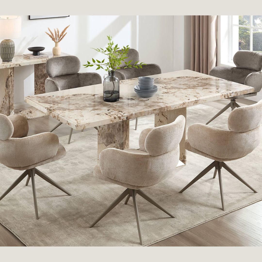 Artemis 2000 Table with 6 Apollo Swivel Dining Chairs