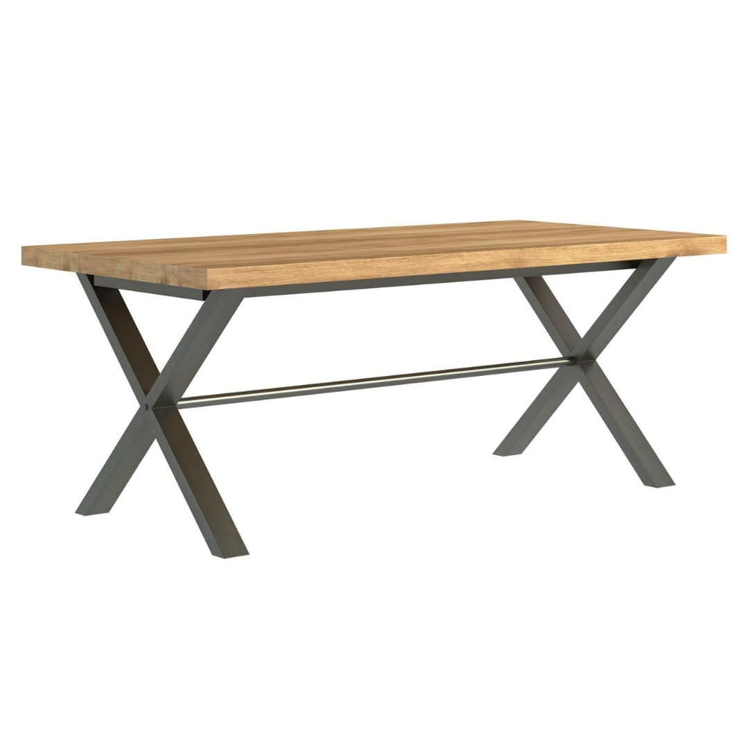 Fusion Solid Wood Large Dining Table With 6 Chairs