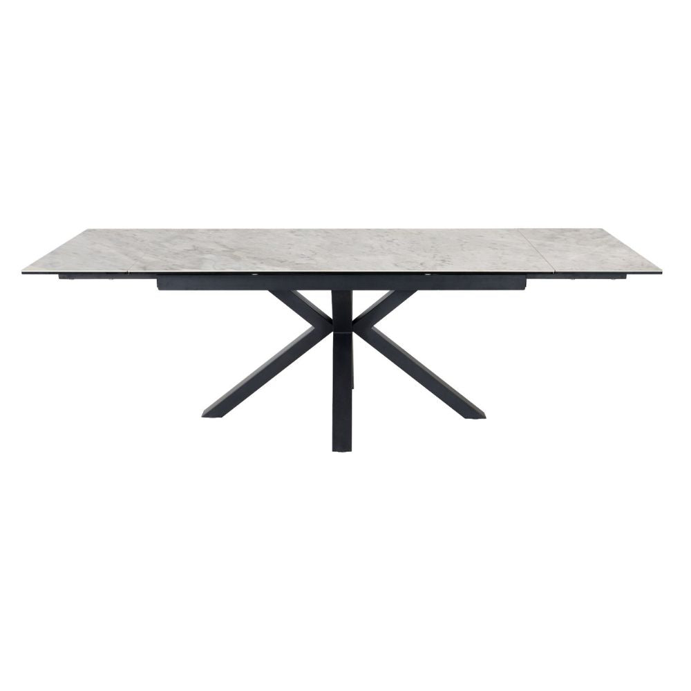 Marco Ceramic Grey Marble Top Ext Dining Table - Evoke Home 