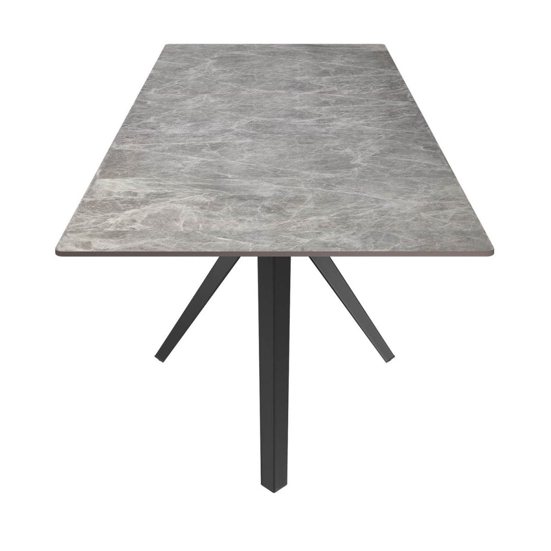 Lina 120-200cm Grey Gloss Ceramic Extending Dining Set