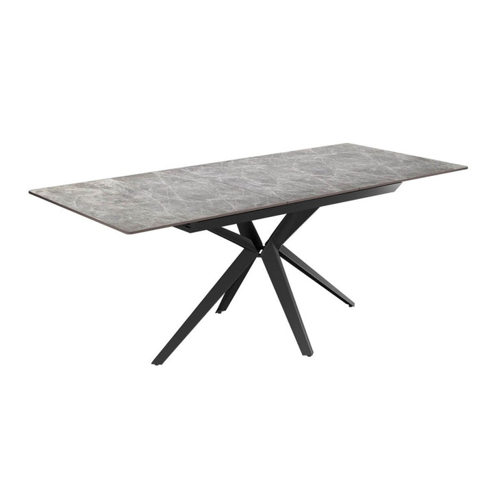 Luxe Grey Ceramic Extendable Dining Table 160-200cm Gloss Finish
