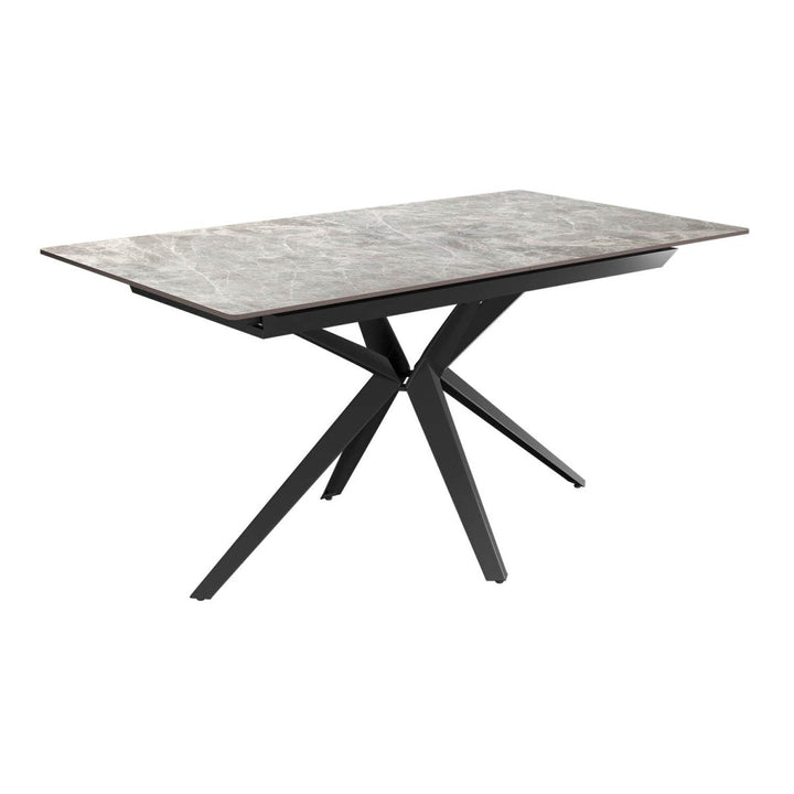 Lina 120-200cm Grey Gloss Ceramic Extending Dining Set