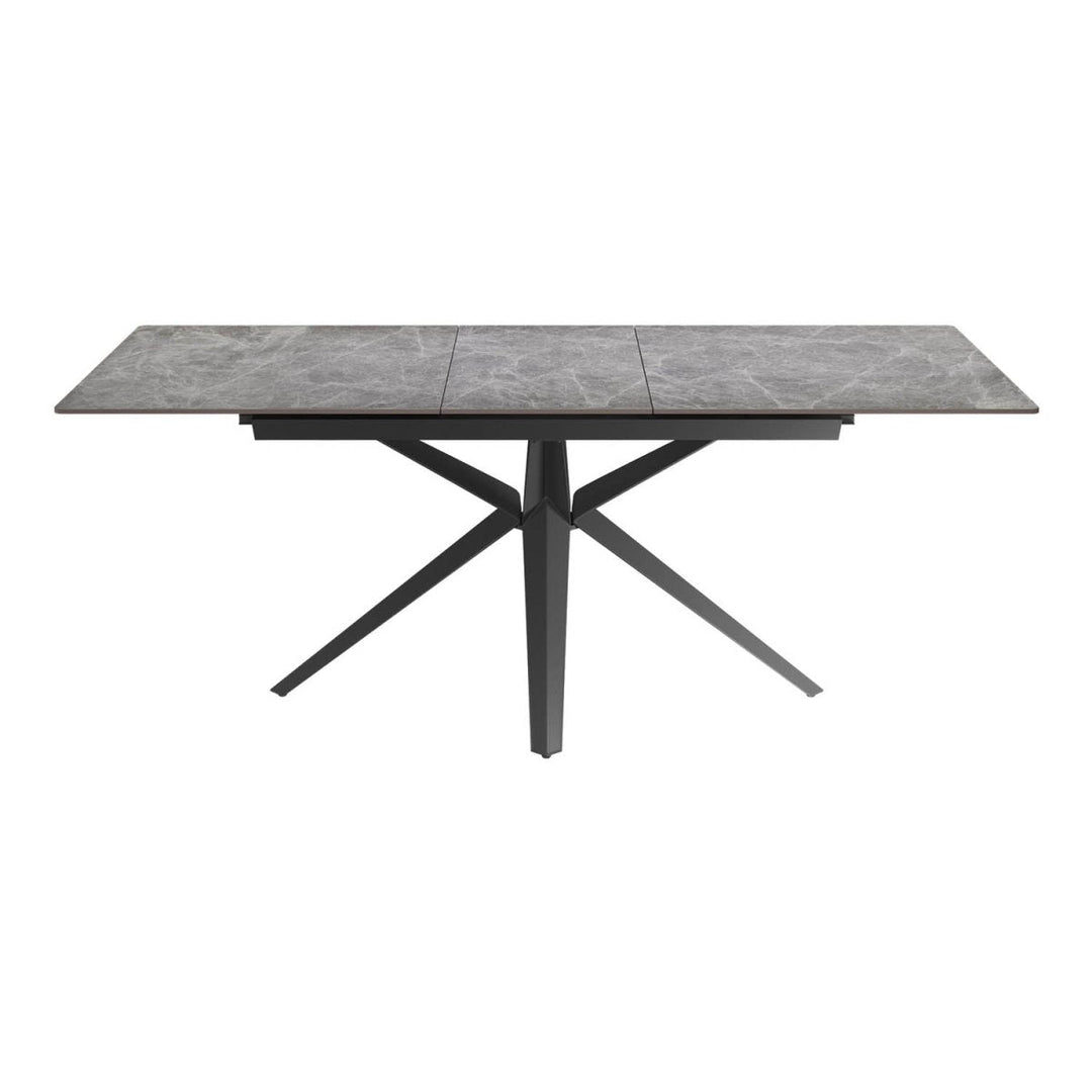 Lina 120-200cm Grey Gloss Ceramic Extending Dining Set