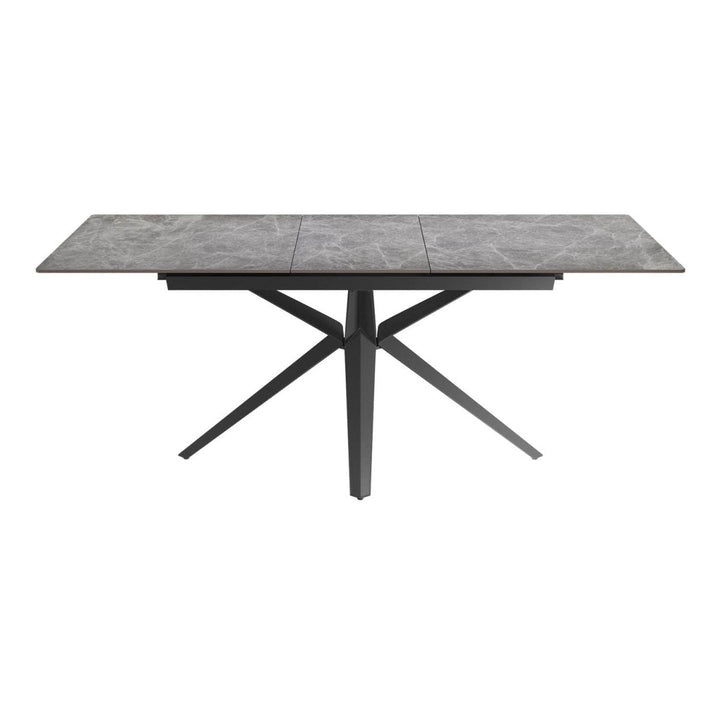 Lina 120-200cm Grey Gloss Ceramic Extending Dining Set