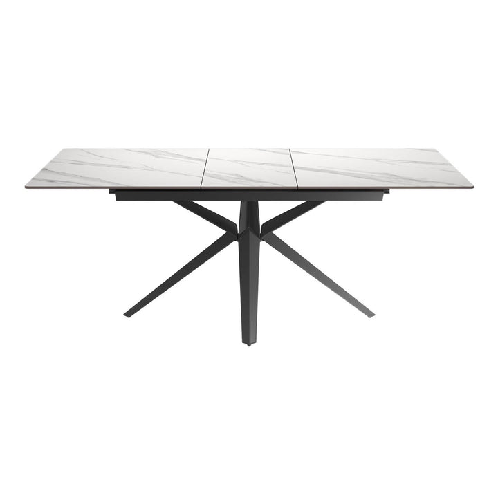Luxe White Ceramic Extendable Dining Table 160-200cm Gloss Finish