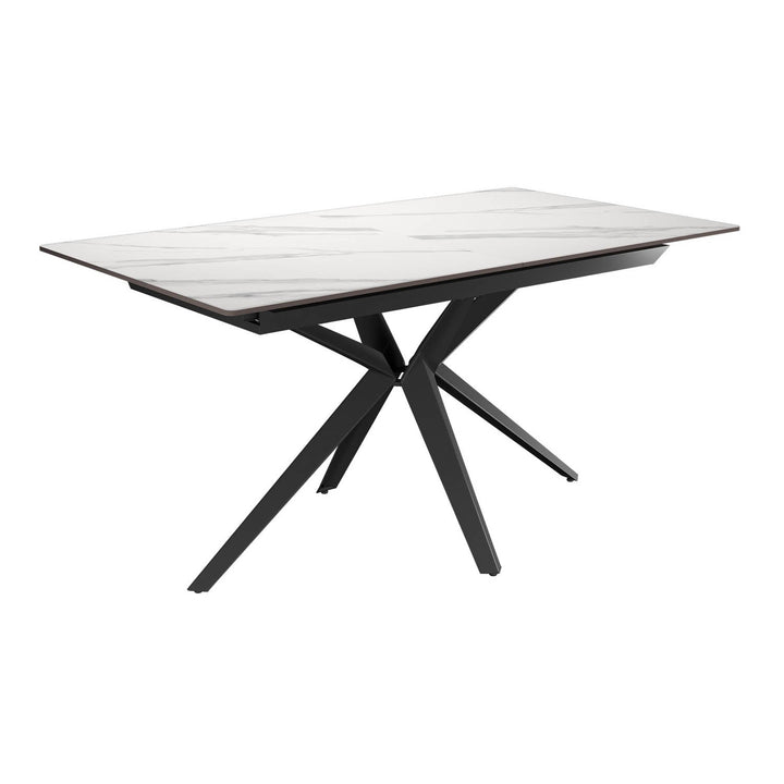 Luxe White Ceramic Extendable Dining Table 160-200cm Gloss Finish