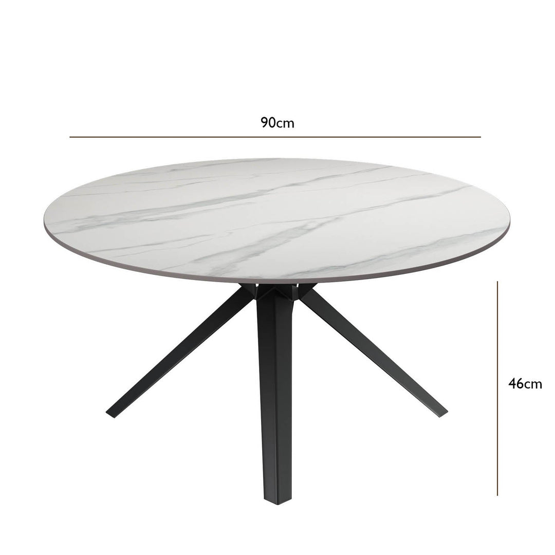 Modern White Ceramic Coffee Table with Gloss Finish
