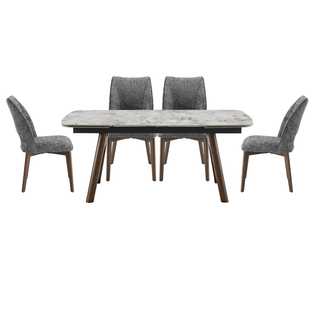 The Valara Grey Extending Dining Table & Chairs