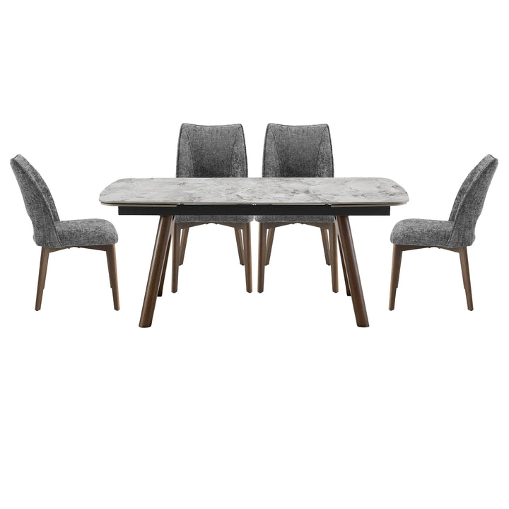 The Valara Grey Extending Dining Table & Chairs