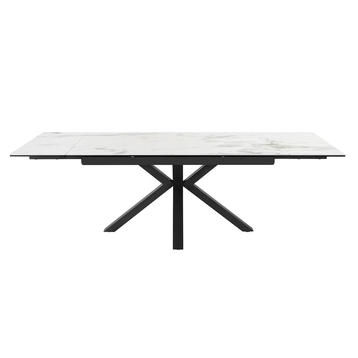 Allegra White Dining Set with 6 Cavallo Rotating Chairs