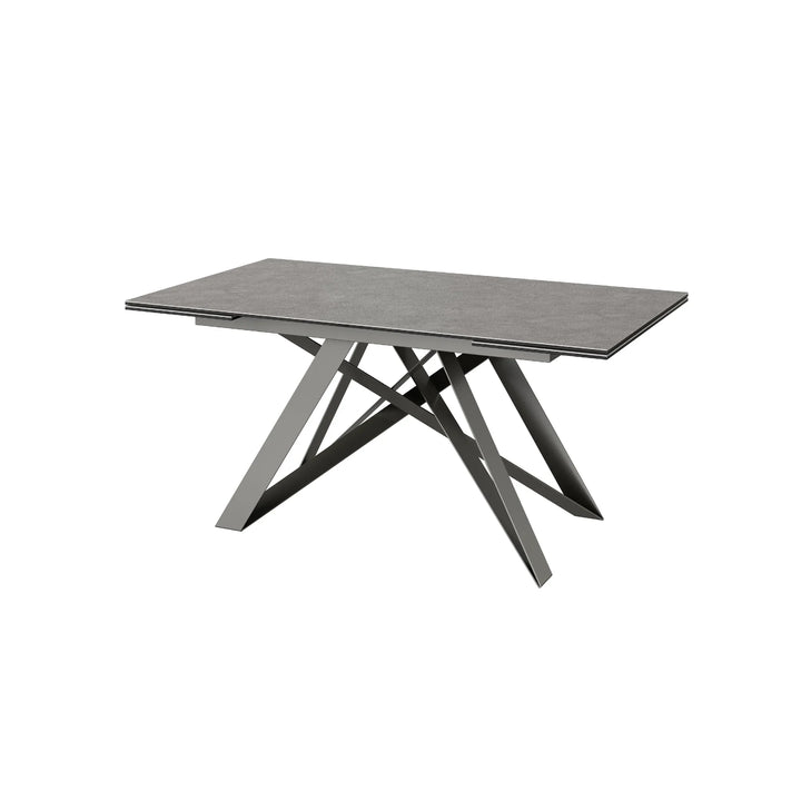 Aurora 160–240cm Grey Ceramic Extension Dining Table Gloss Top