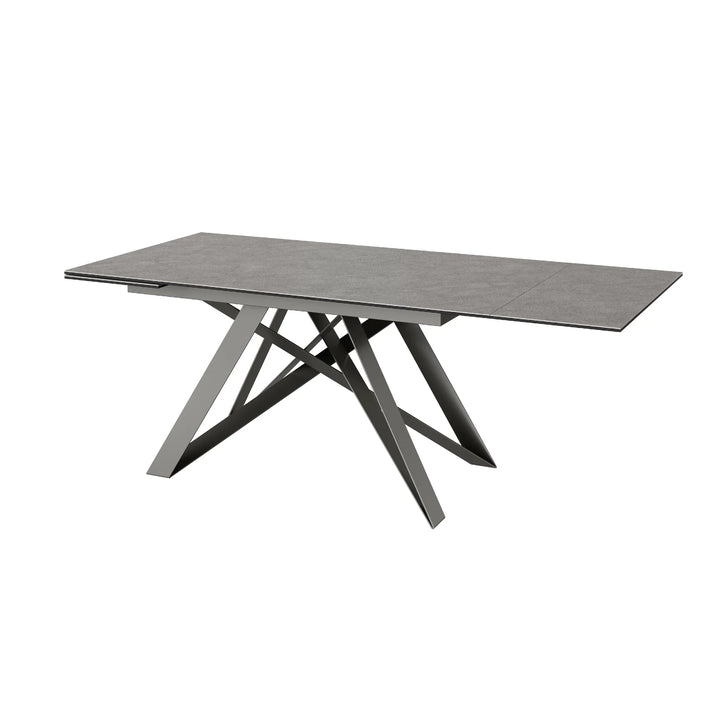 Aurora 160–240cm Grey Ceramic Extension Dining Table Gloss Top