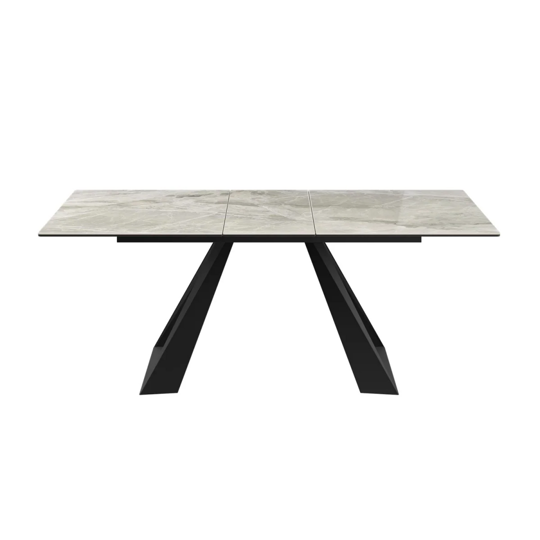 Vortex 160-200cm Grey Gloss Ceramic Extending Dining Table