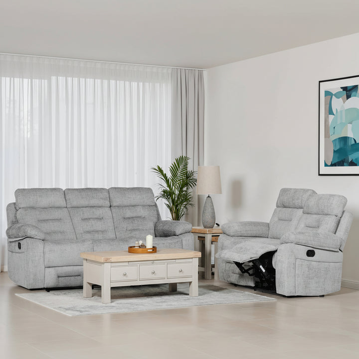 Wilbur 3 Seater Manual Recliner Grey