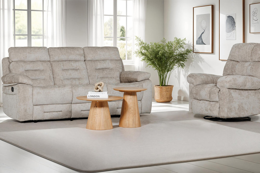 Wilbur 3 Seater Manual Recliner Grey