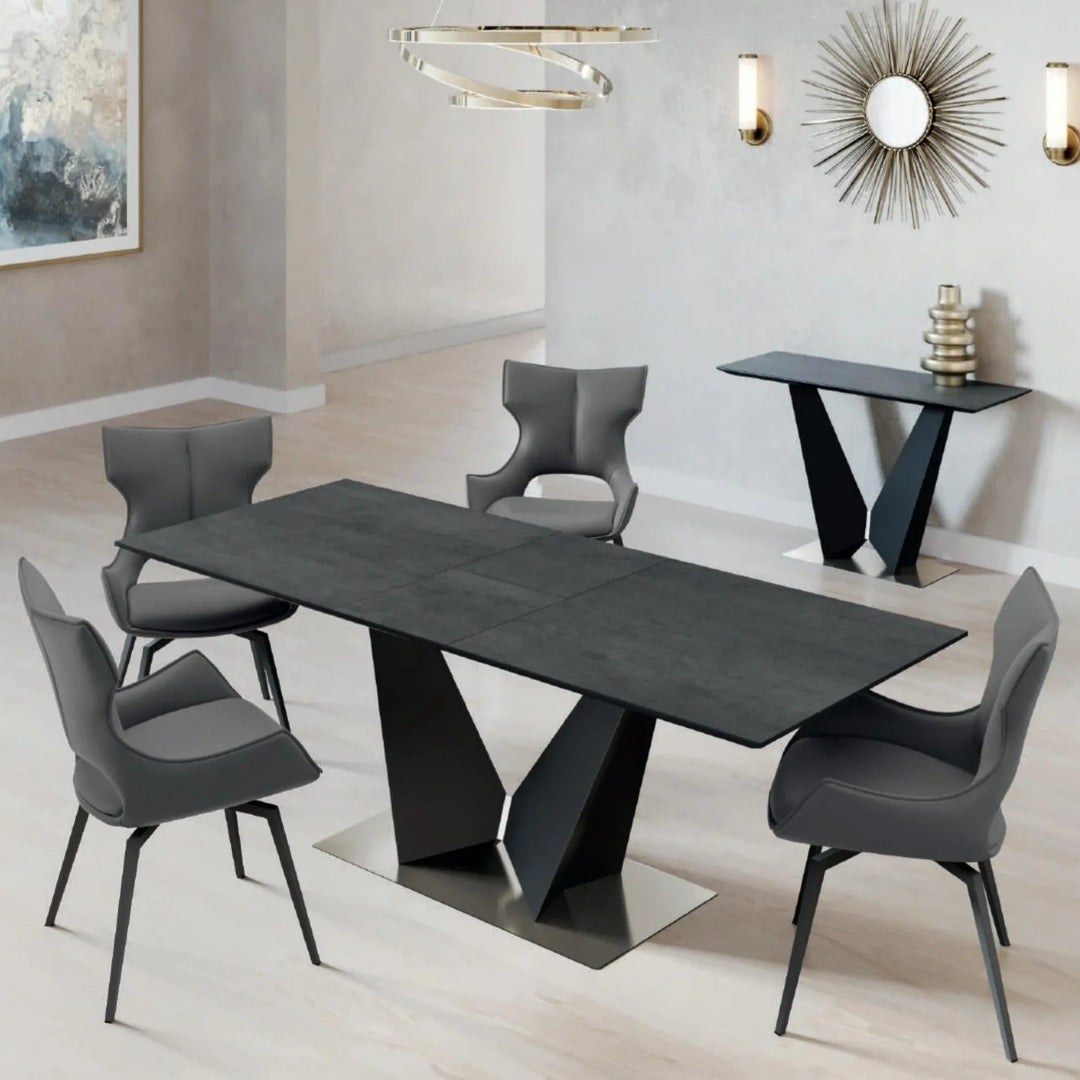 Westin Graphite Ceramic Extending Dining Table With 6 Chairs