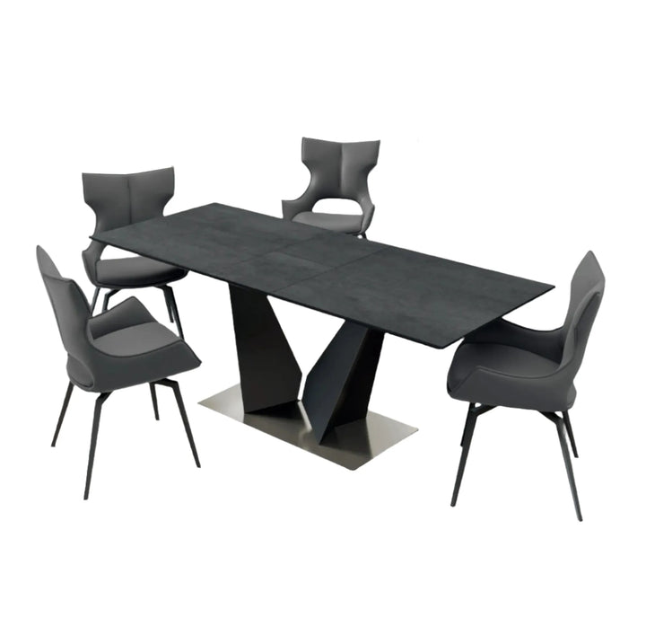 Westin Graphite Ceramic Extending Dining Table With 6 Chairs