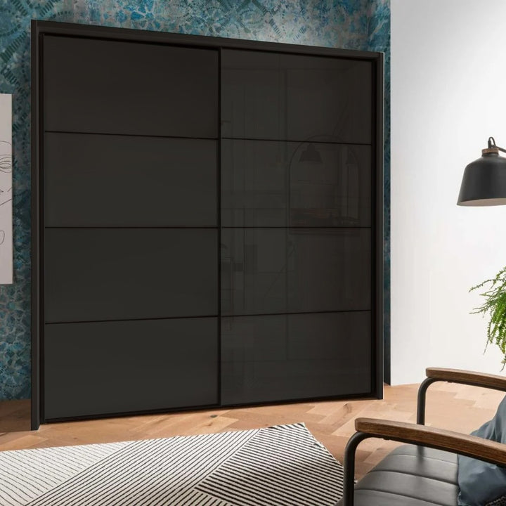 Nova Plus Sliding Door Wardrobe with Glass and Decor Front