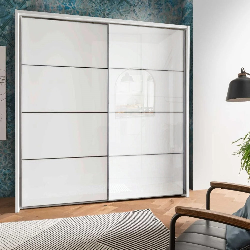 Nova Plus Sliding Door Wardrobe with Glass and Decor Front