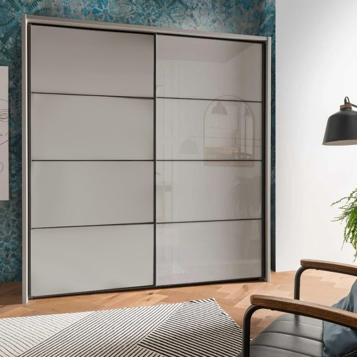 Nova Plus Sliding Door Wardrobe with Glass and Decor Front