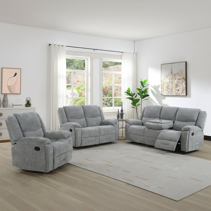 Weston 3 Seater Manual Recliner Grey