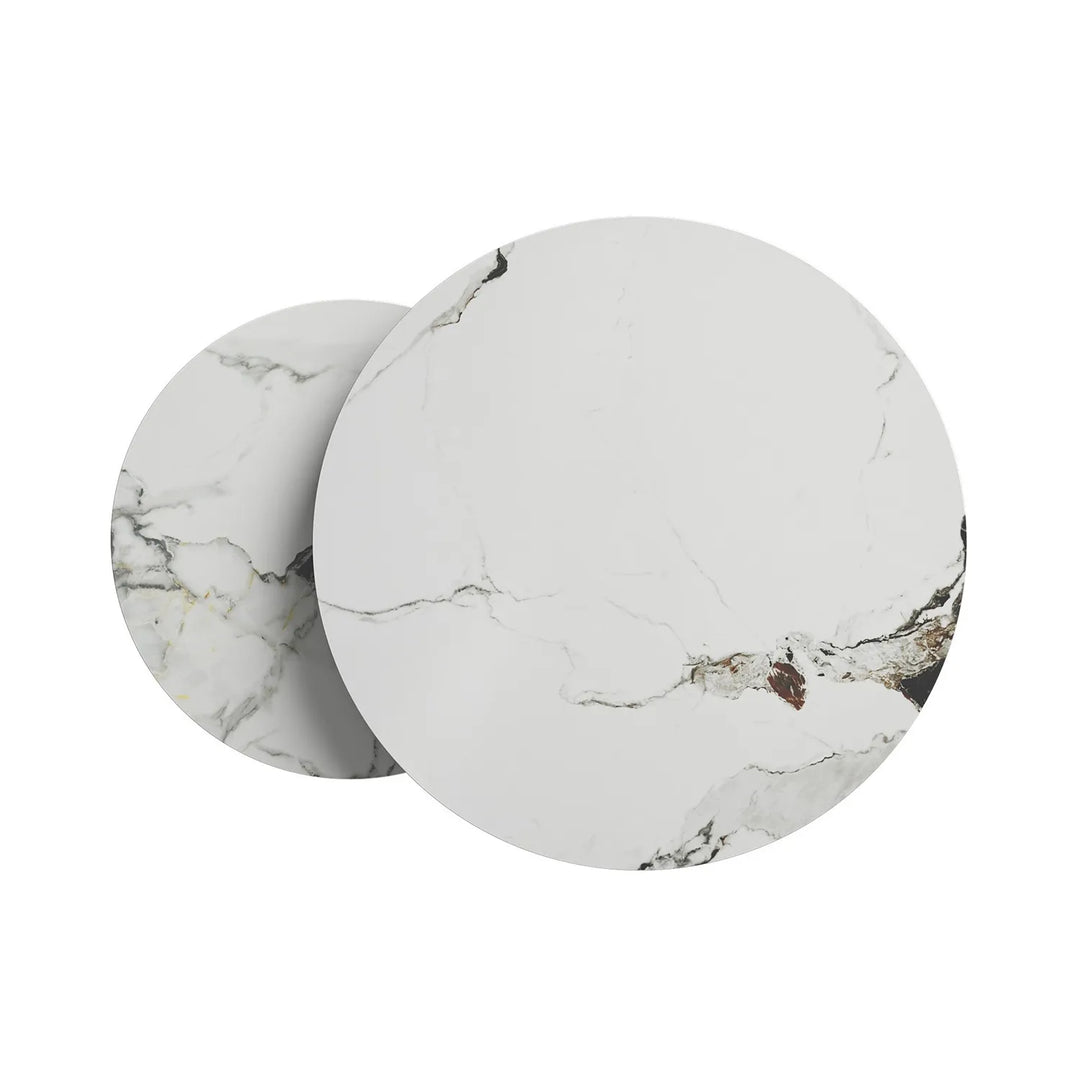Luxury White Ceramic 2-Piece Coffee Table Set