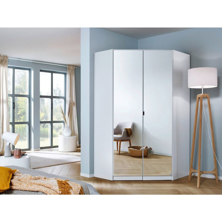 Rauch Ontario Corner Hinged Door Wardrobe With Mirror