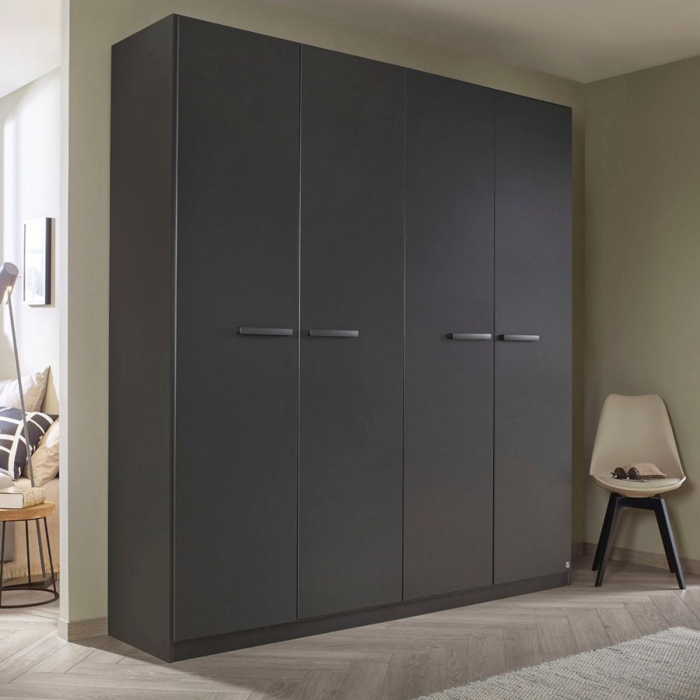 Rauch Modi Metallic Grey 4 Door Hinged Wardrobe