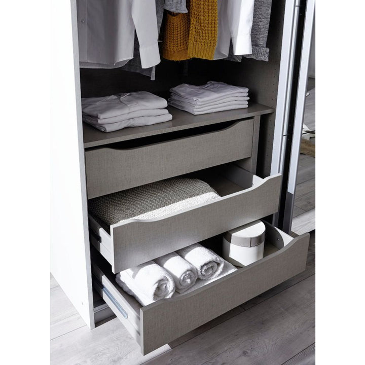 Rauch Bellezza High Gloss White and Artisan Oak 6 Door Hinged wardrobe