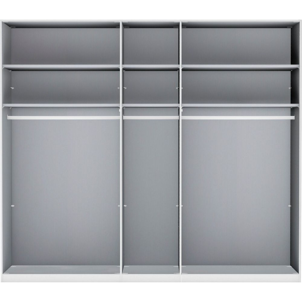 Wiemann Quito Champagne and Champagne Glass With Mirror 5 Door Wardrobe - 250CM